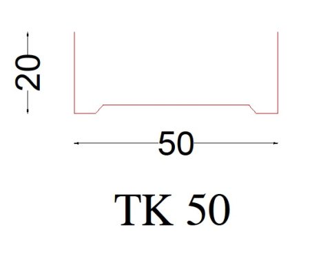 Metal Profile TK50 Dimensions