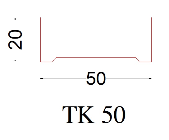 Metal Profile TK50 Dimensions