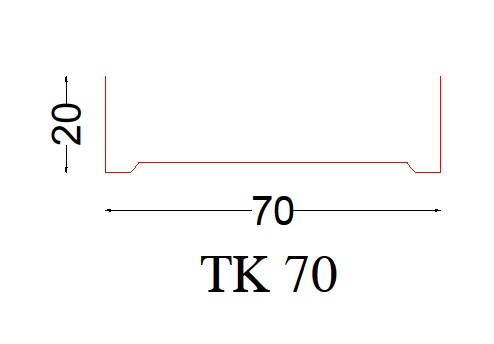 Metal profile TK70 Dimension