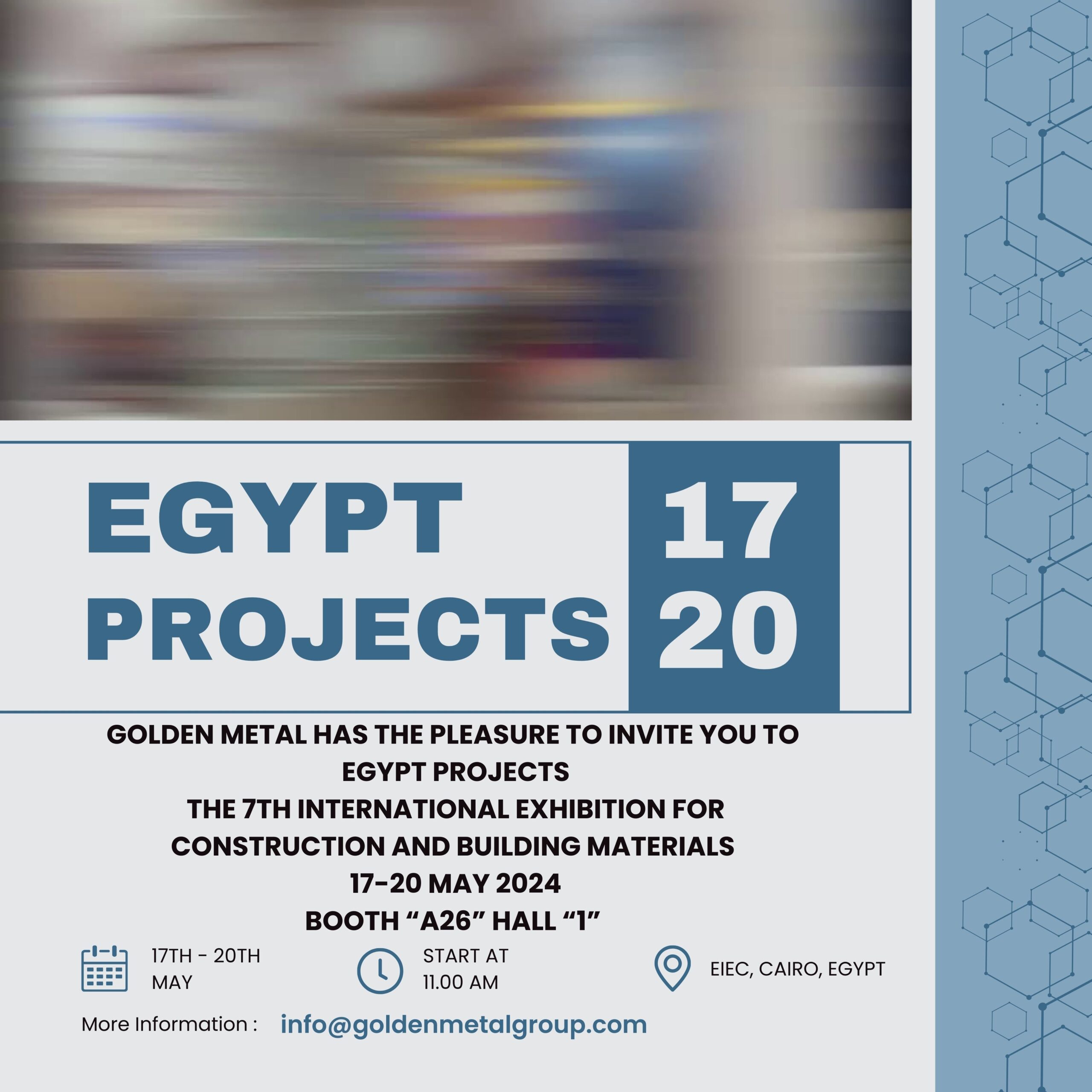 Blue and White Minimalist Business Expo LinkedIn Post